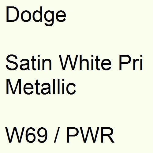 Dodge, Satin White Pri Metallic, W69 / PWR.